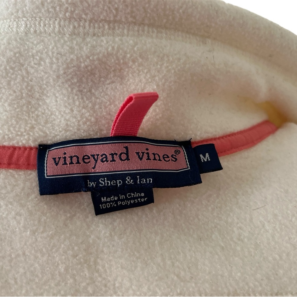 Vineyard Vines Off White Cream Fleece Vest Jacket Size Medium - Picture 8 of 9